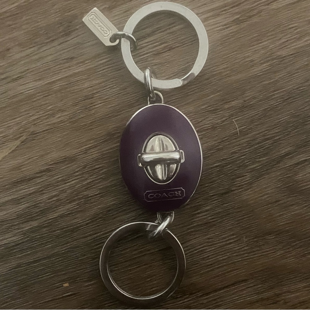 Coach keychain Valet Dark Purple Toned